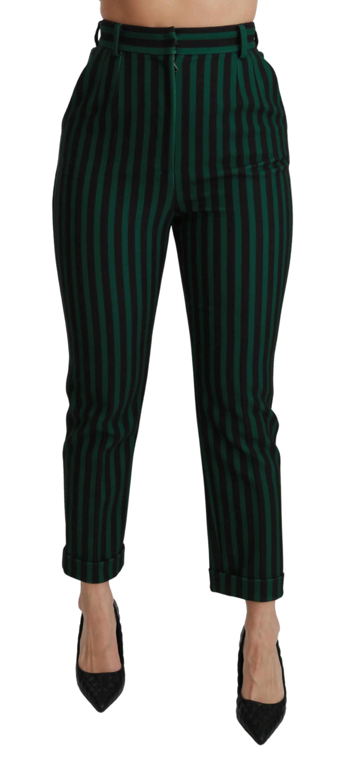 Dolce & Gabbana Women's Striped High Waist Trouser Black PAN70927 - IT40|S