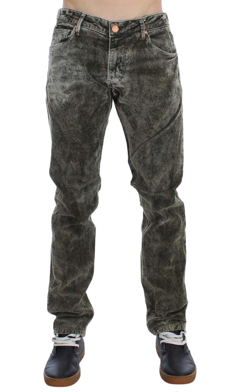 ACHT Men's Cotton Stretch Slim Fit Jeans Green SIG30443 - W34