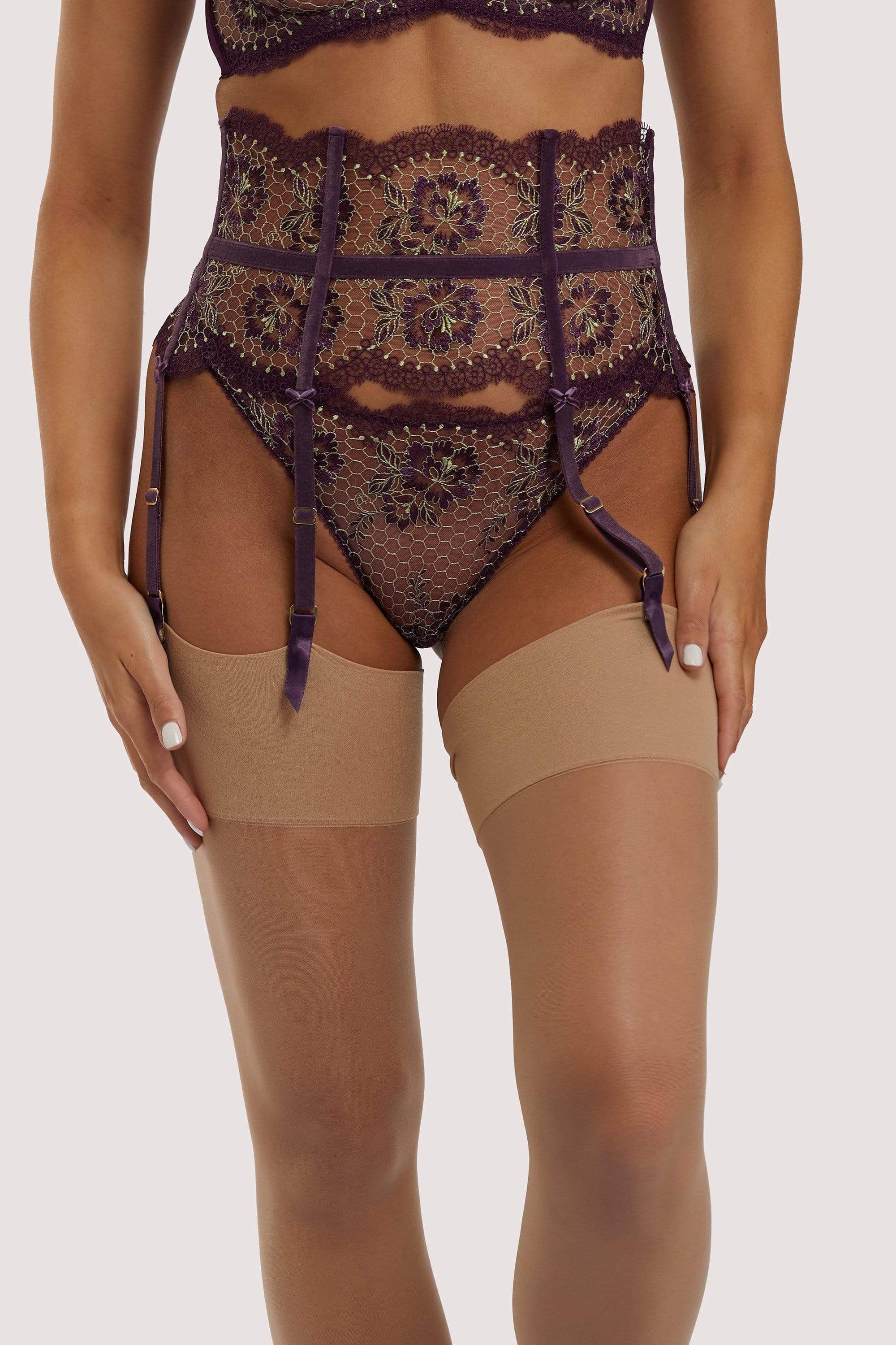 Dita Von Teese Evelina Aubergine Suspender UK 10 / US 6