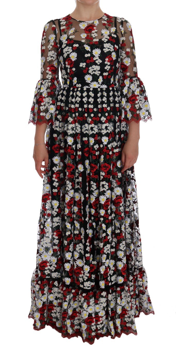 Dolce & Gabbana Women's Chamomile Embroidered Dress Multicolor DR1026 - IT38|XS