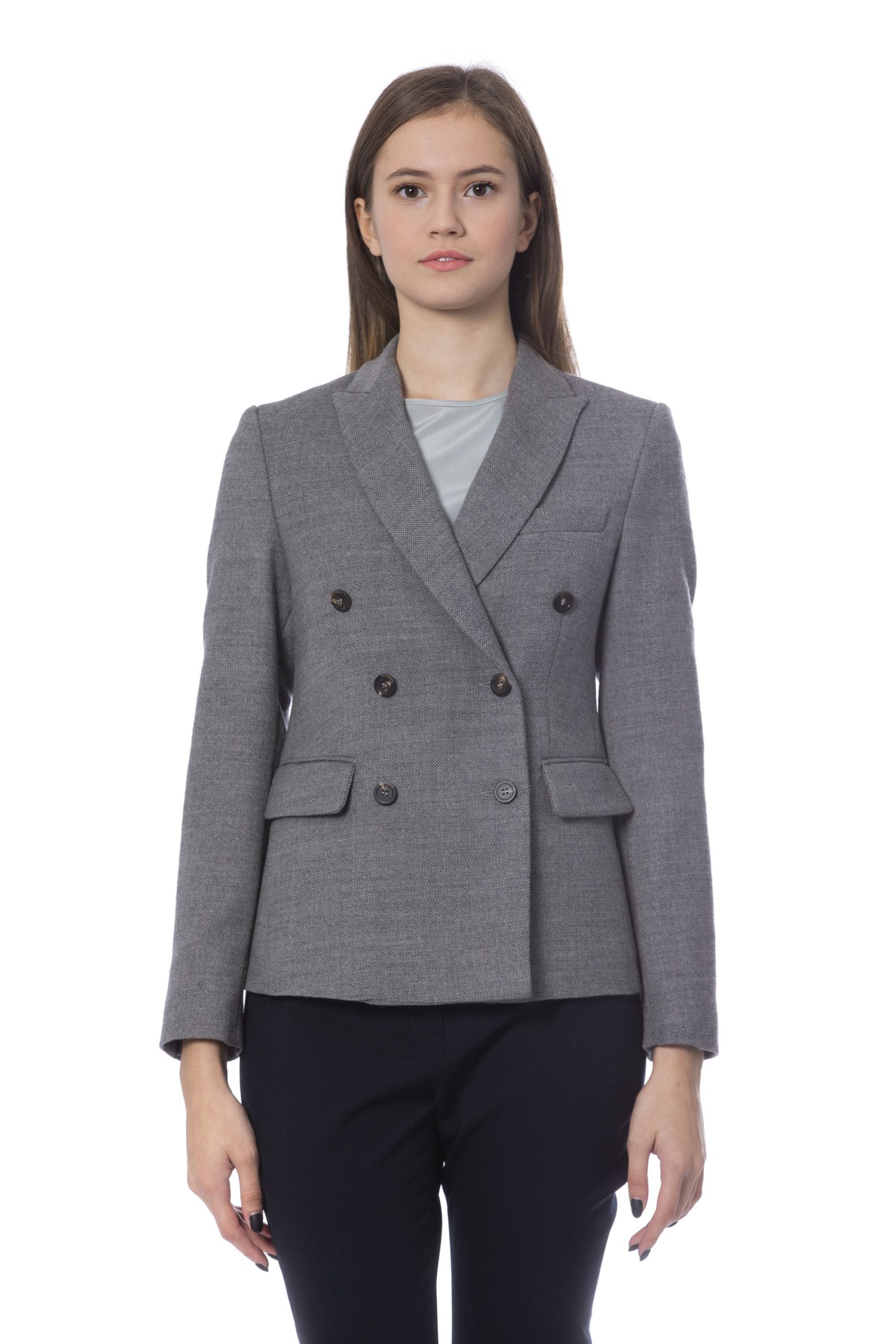 Peserico Women's Jacket Grey PE854594 - IT42 | S