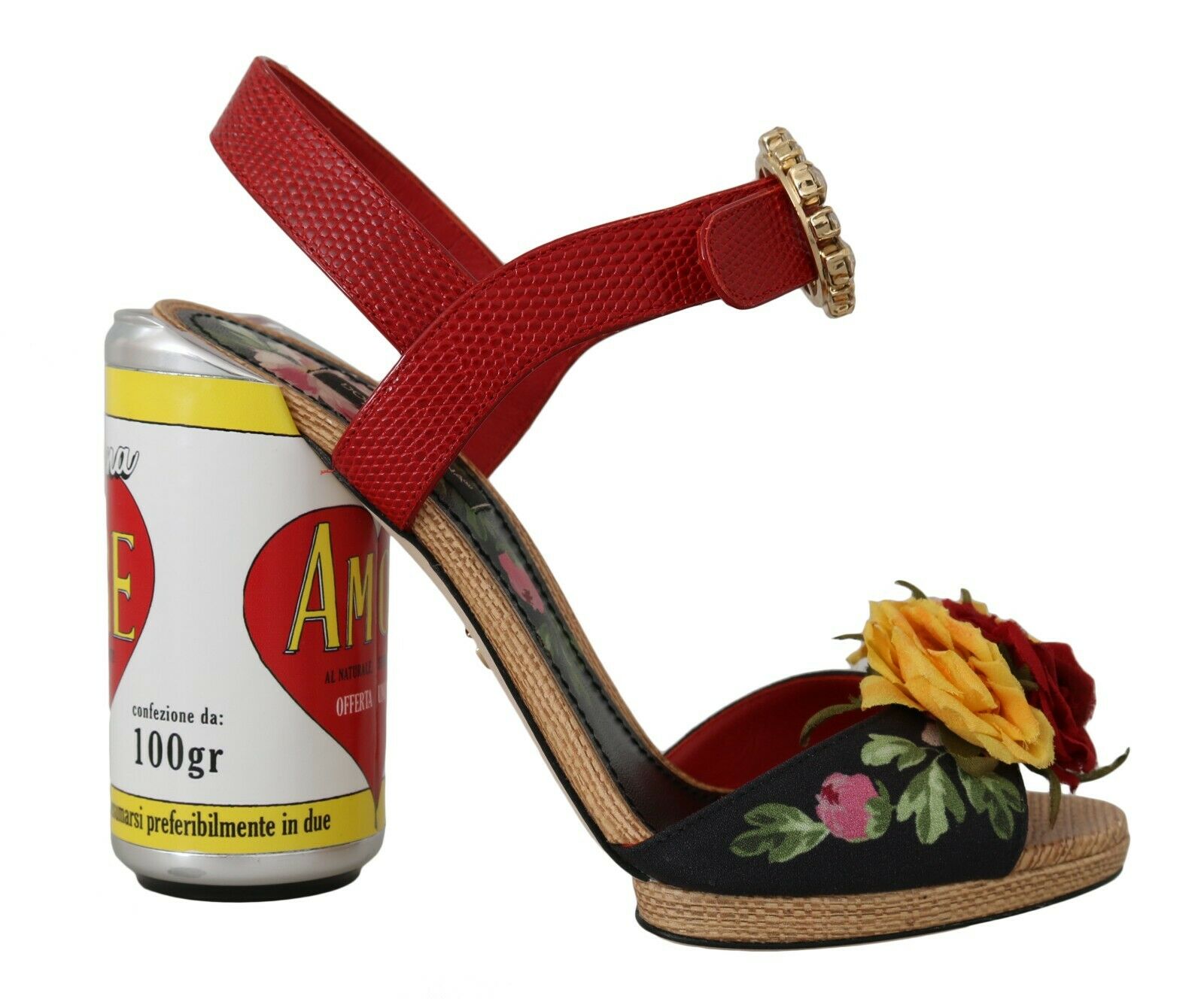 Dolce & Gabbana Women's Floral-Embellished AMORE Sandals Multicolor LA5788 - EU35/US4.5