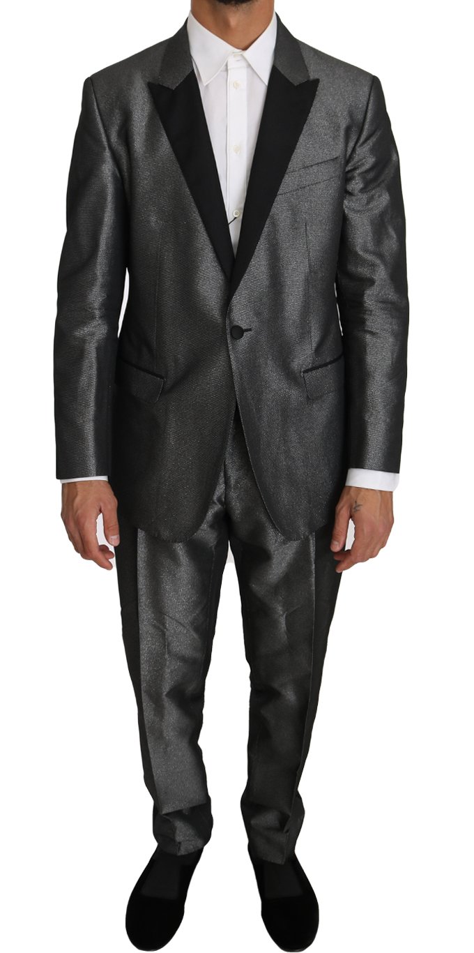 Dolce & Gabbana Men's Patterned MARTINI 2 Piece Suit Gray KOS1210 - IT54 | XXL