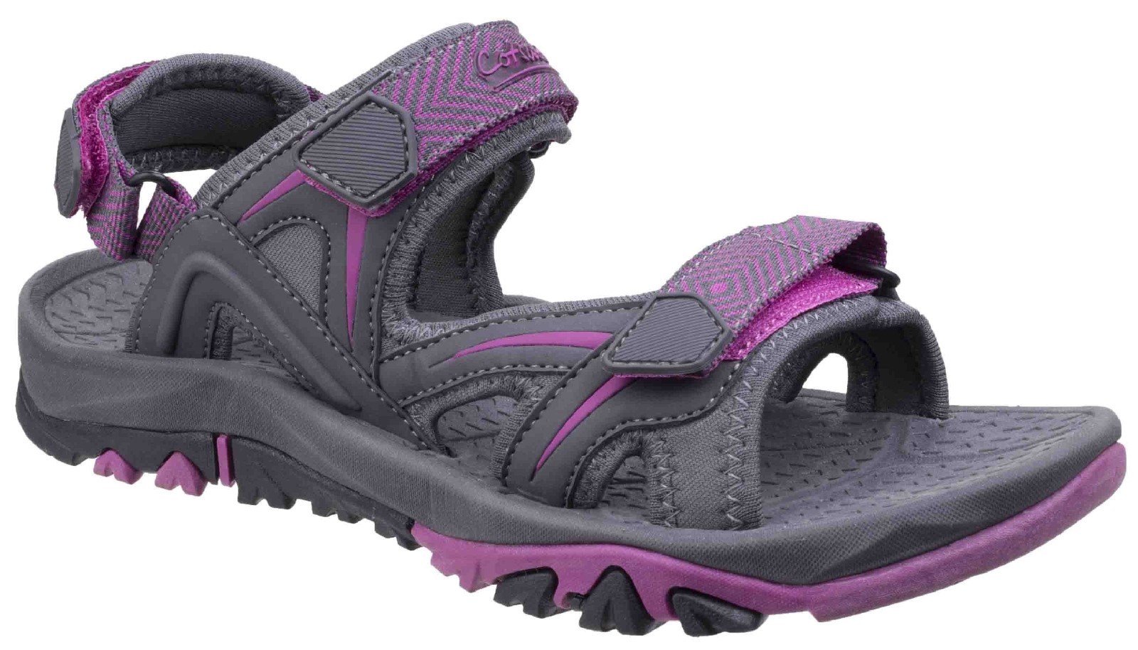 Cotswold Women's Swinbrook Sandal Various Colours 26266 - Grey/Fuchsia 7