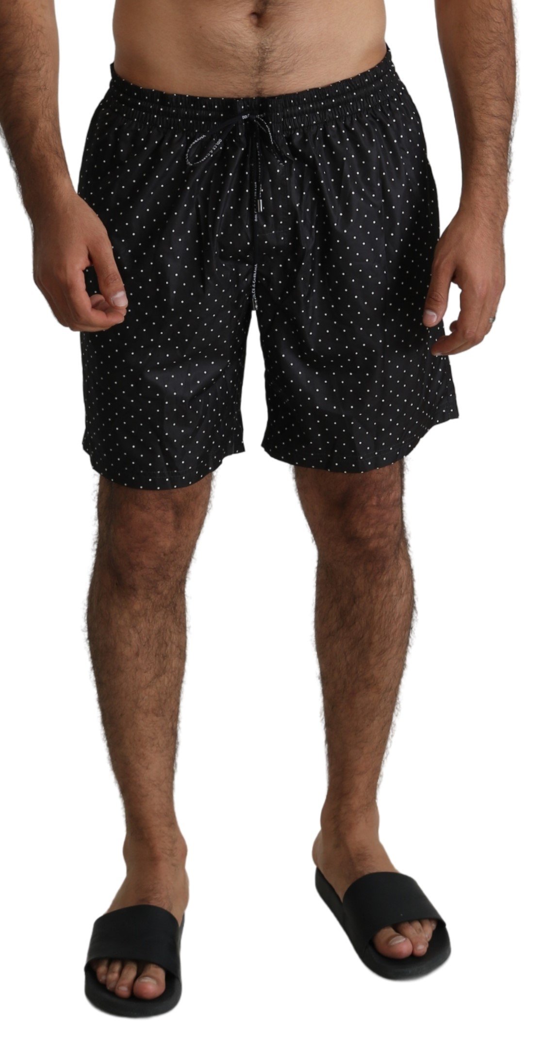 Black Polka Beachwear Shorts Mens Swimshorts - IT7 | XL