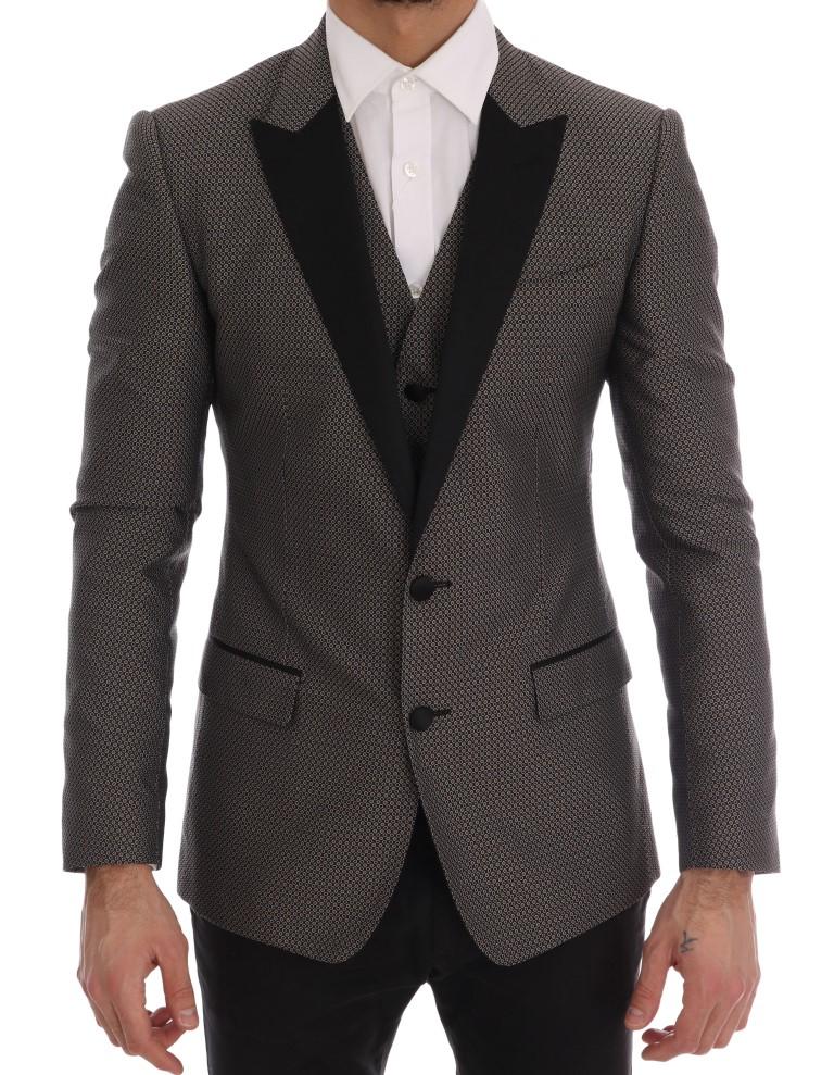 Dolce & Gabbana Men's Silk MARTINI Blazer Black KOS1167 - IT46 | S