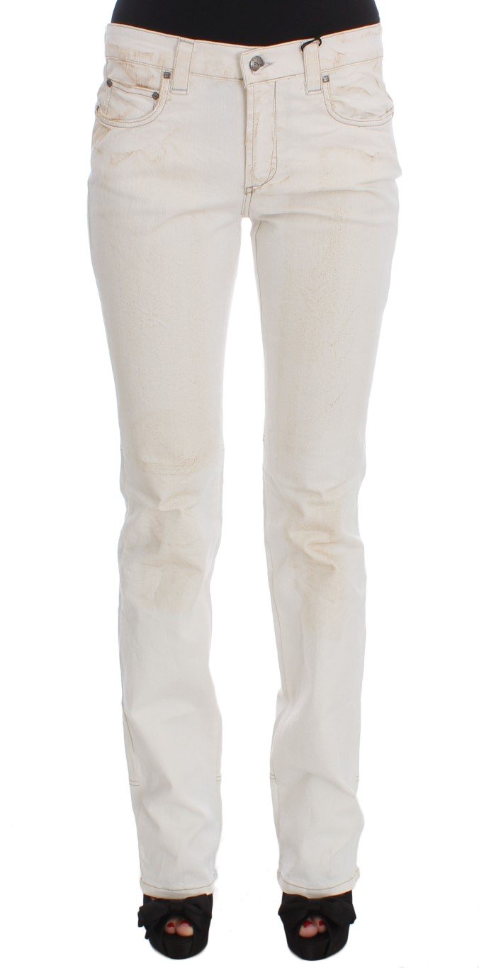 Costume National Women's Cotton Slim Fit Bootcut Jeans White SIG32590 - W26