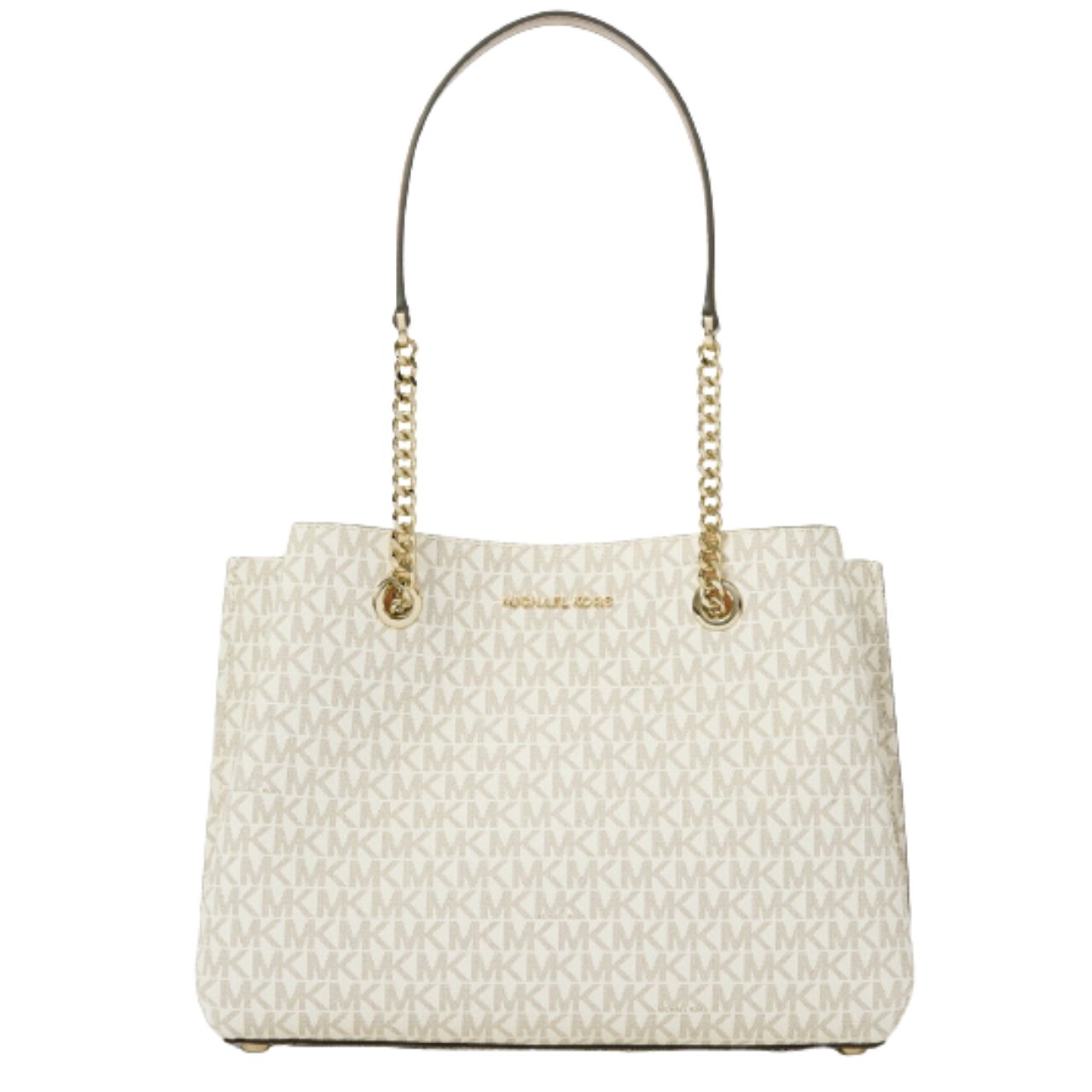 Michael Kors Women's Teagen Large Long Drop Tote Bag White MK27572