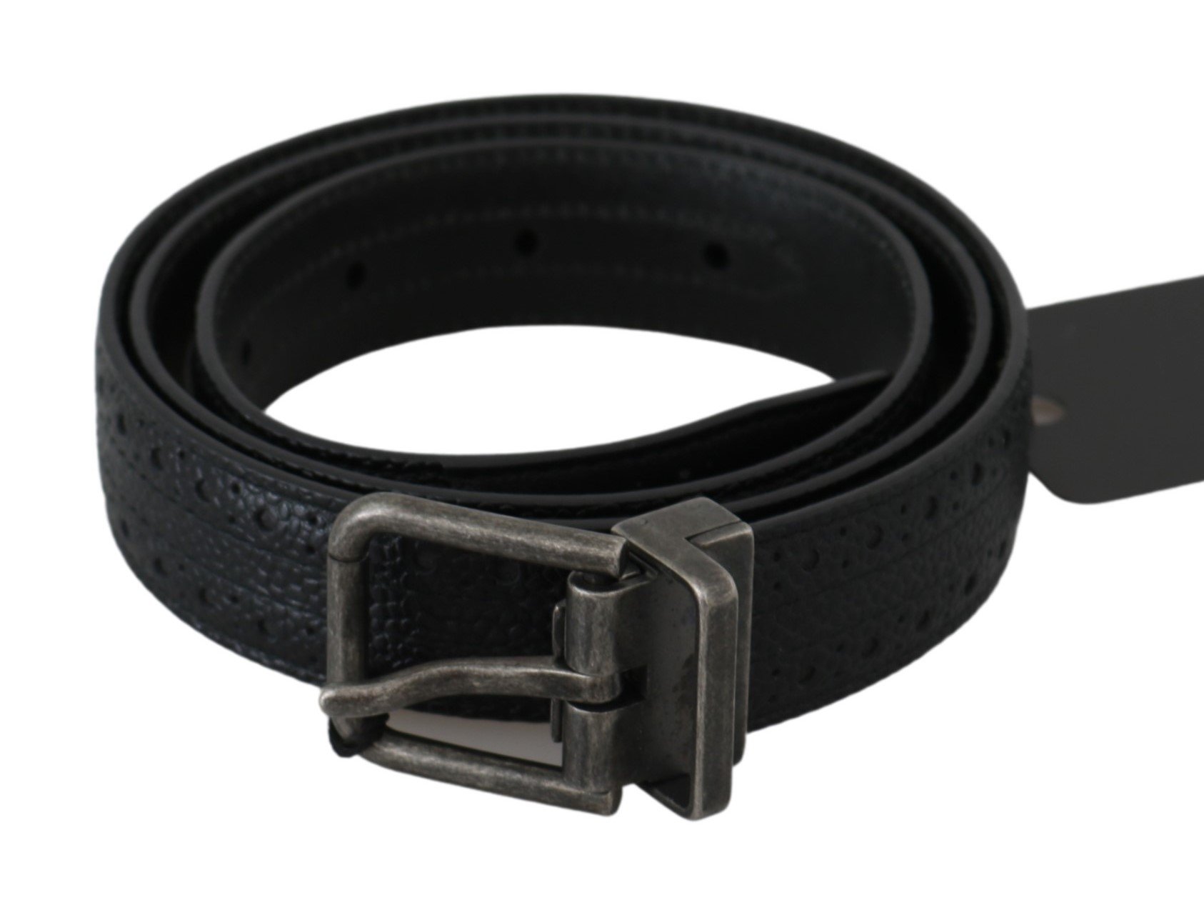Dolce & Gabbana Men's Buckle Waist Leather Belt Gray BEL60476 - 85 cm / 34 Inches