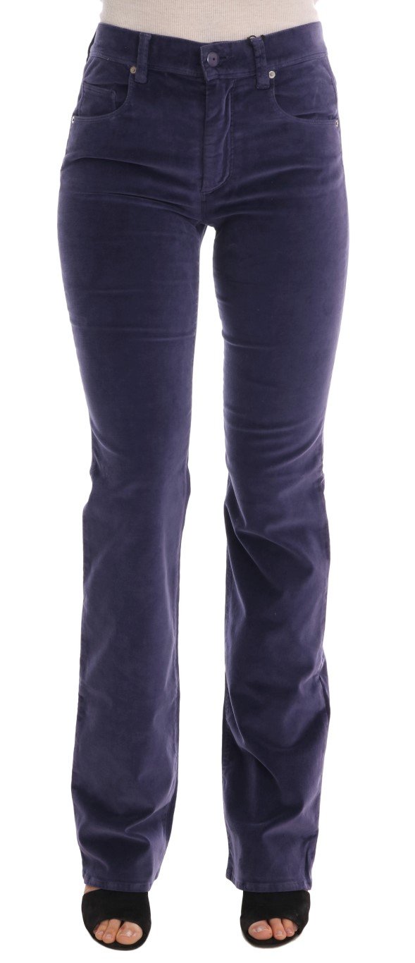 Ermanno Scervino Women's Corduroy Boot Cut Trouser Purple PAN60783 - W26