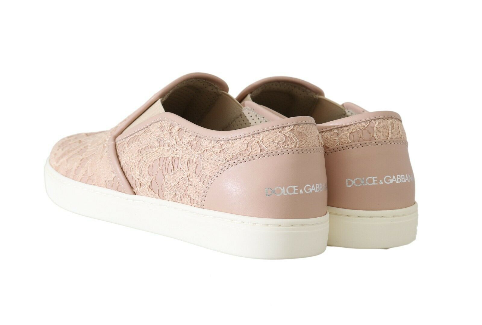Dolce & Gabbana Women's Leather Lace Flat Shoe Pink LA5683 - EU40/US9.5