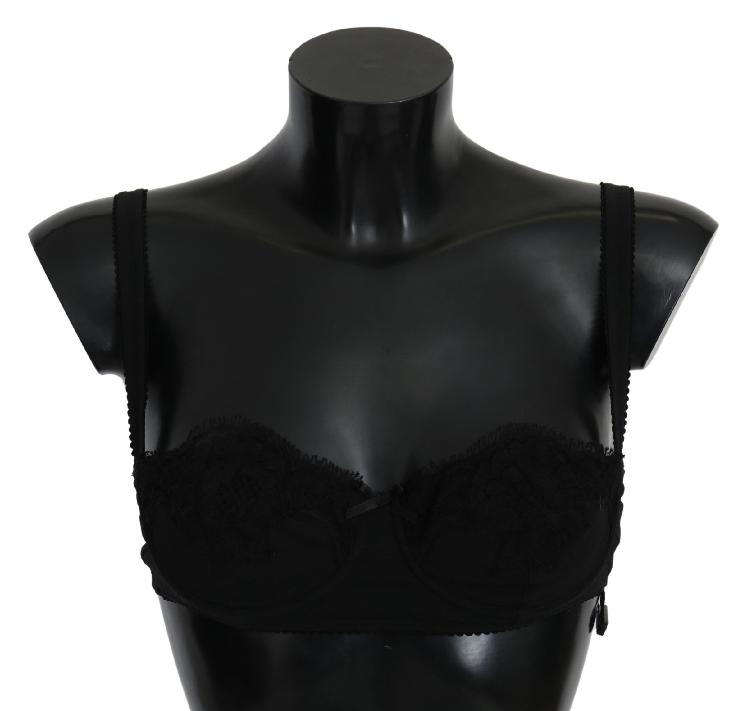 Dolce & Gabbana Women's Lace Cotton Spandex Bra Black BIK858 - IT1 | XS