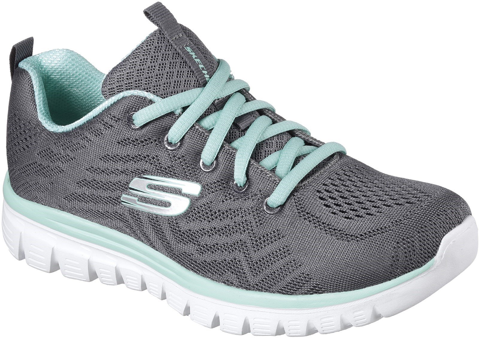 Skechers Women's Graceful Get Connected Sports Shoe Charcoal 30706 - Charcoal 3