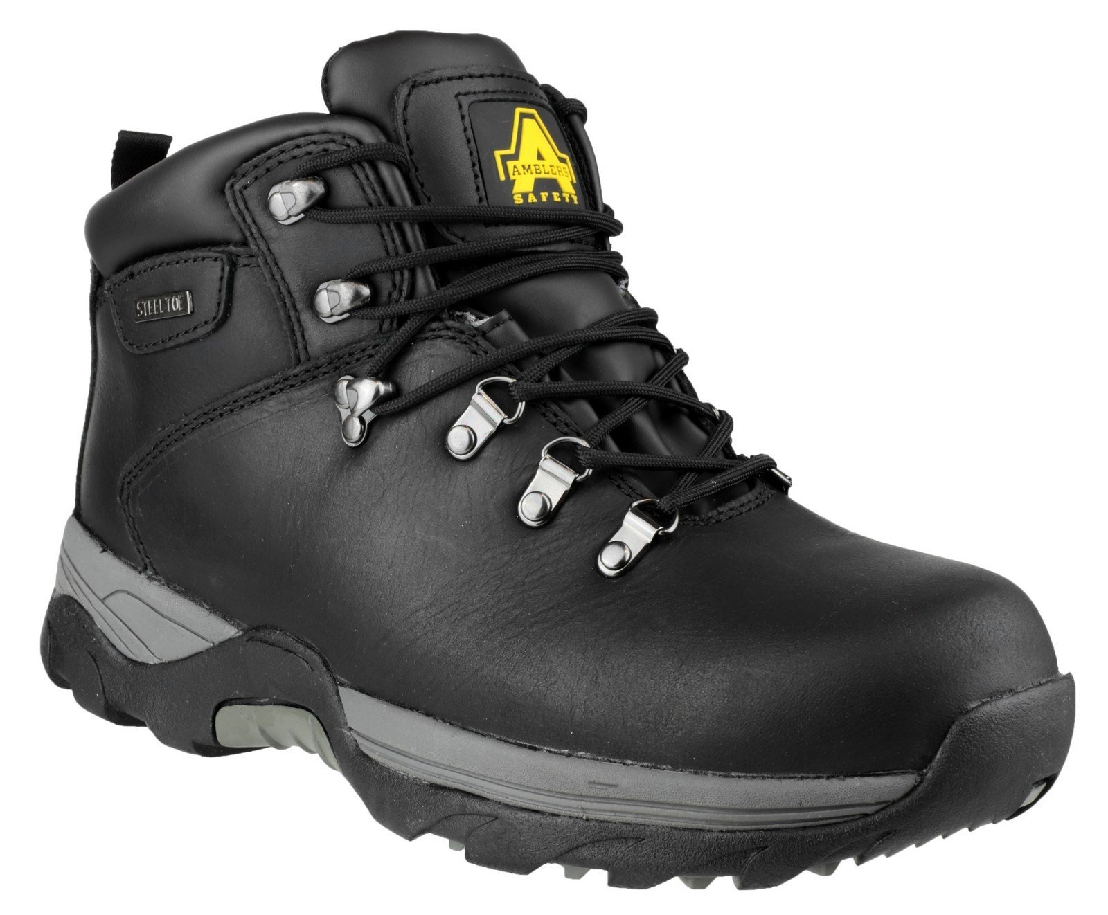 Amblers Unisex Safety Waterproof Lace up Hiker Boot Black 14103 - Black 6