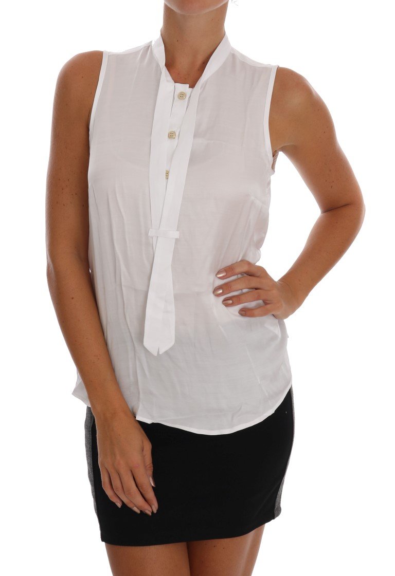Versace Jeans Women's Sleeveless Top White TSH1469 - IT42|M