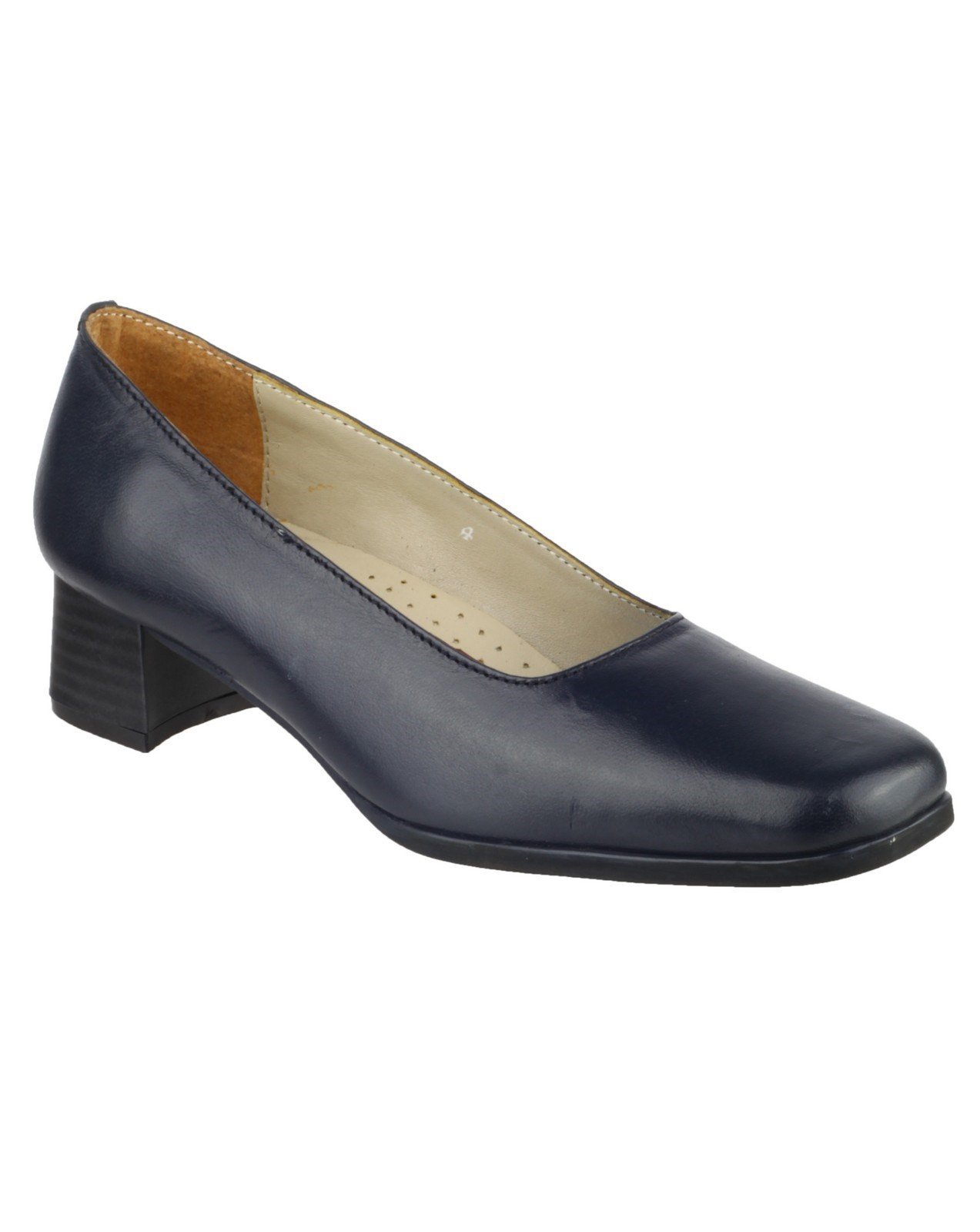 Amblers Women's Walford Ladies Leather Court Shoe Black 15234 - Navy 7