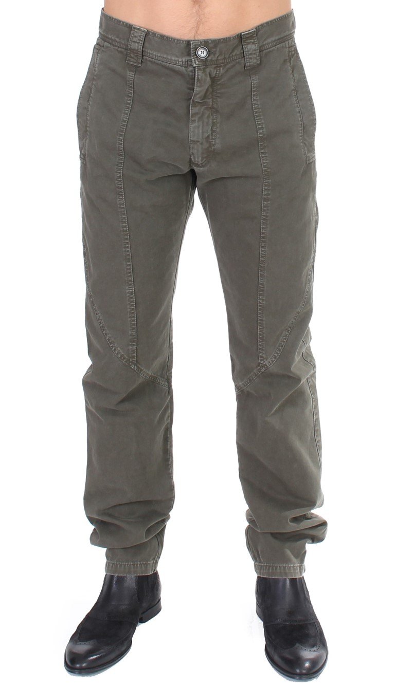GF Ferre Men's Cotton Straight Fit Trousers Green SIG11093 - IT48 | M