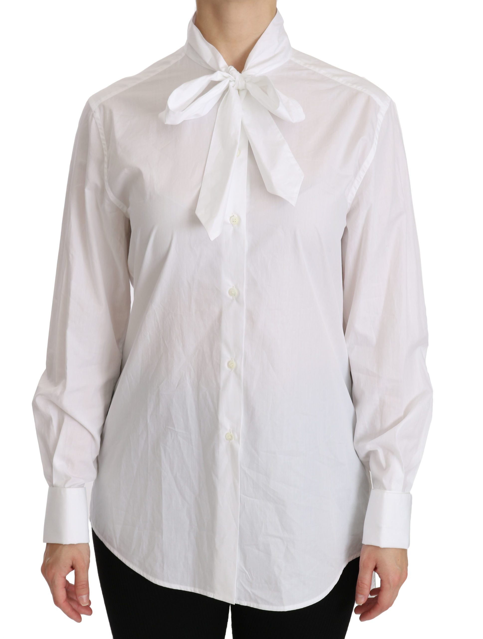 Dolce & Gabbana Women's Long Sleeve Polo Shirt White TSH4321 - IT46|XL