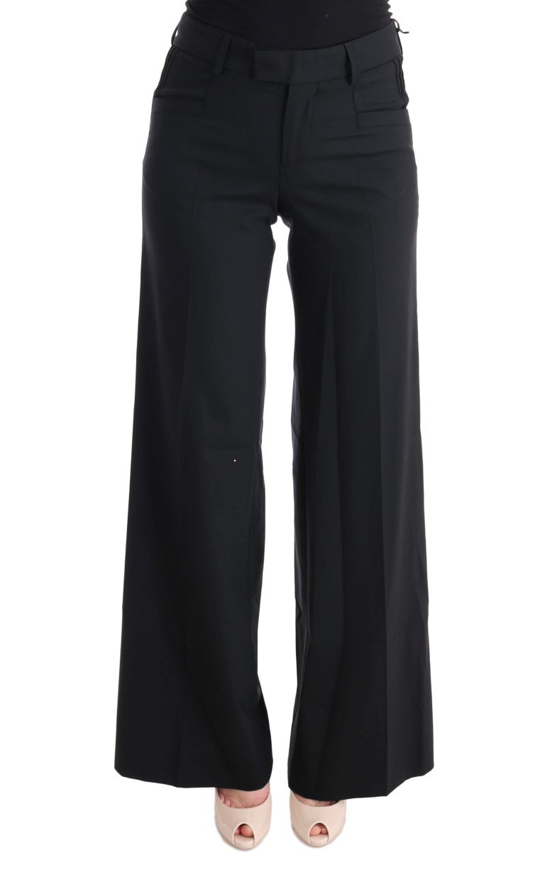 Ermanno Scervino Women's Wide Leg Trouser Black SIG30322 - IT42|M
