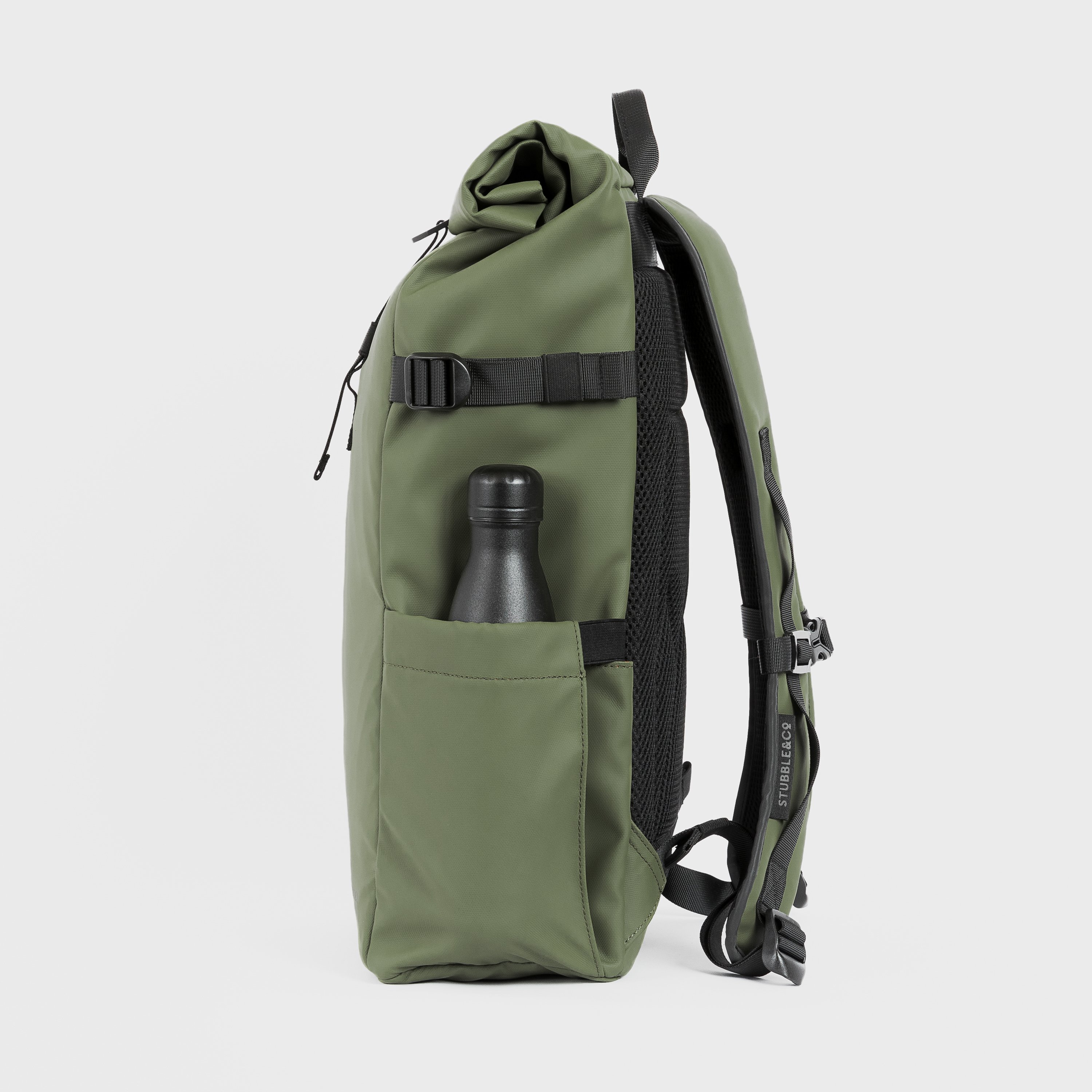 The Roll Top. Made From Recycled Plastic. 16" Laptop Pocket., Urban Green