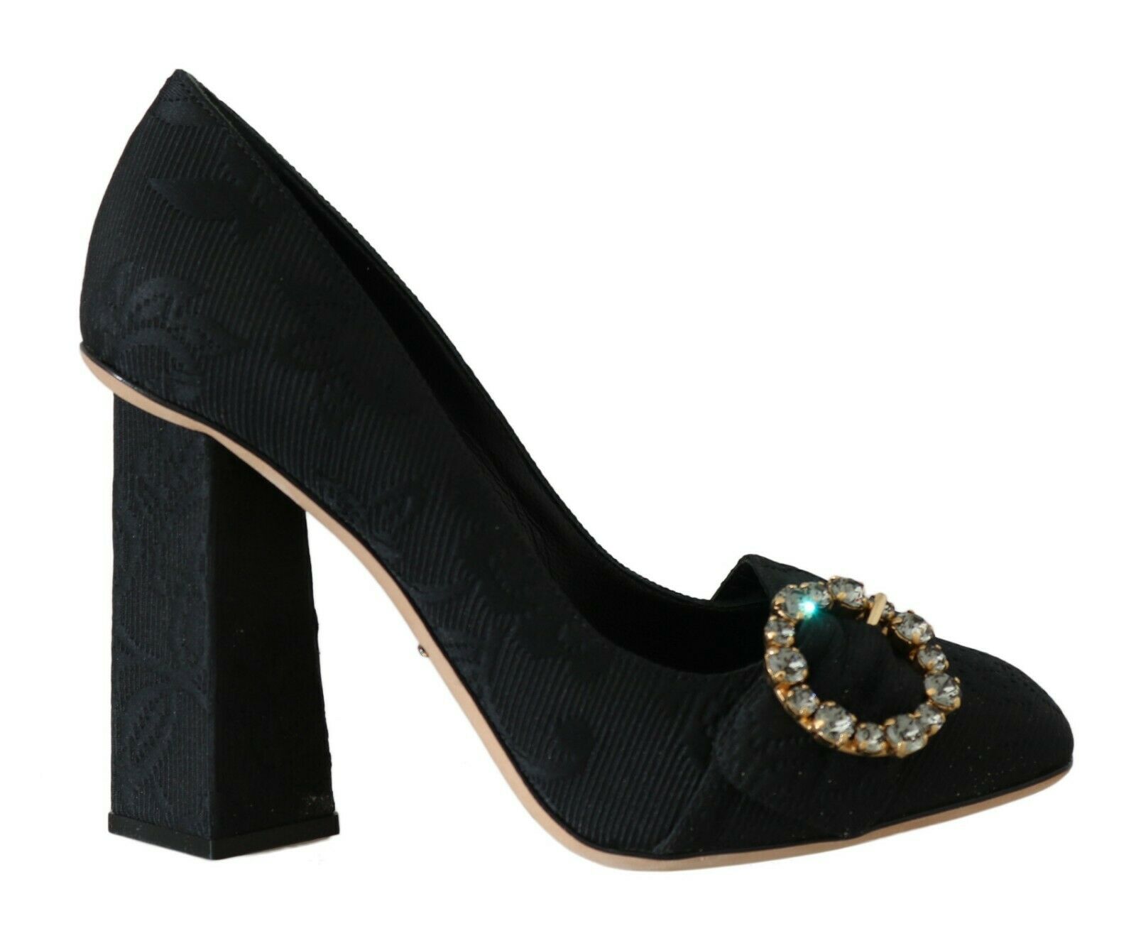 Dolce & Gabbana Women's Jacquard Floral Crystal Pumps Black LA5659 - EU36/US5.5