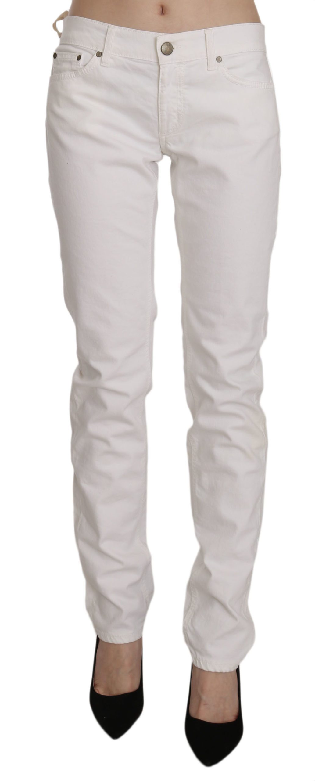 Dondup Women's Cotton Stretch Skinny Casual Denim Trouser White PAN70217 - W31