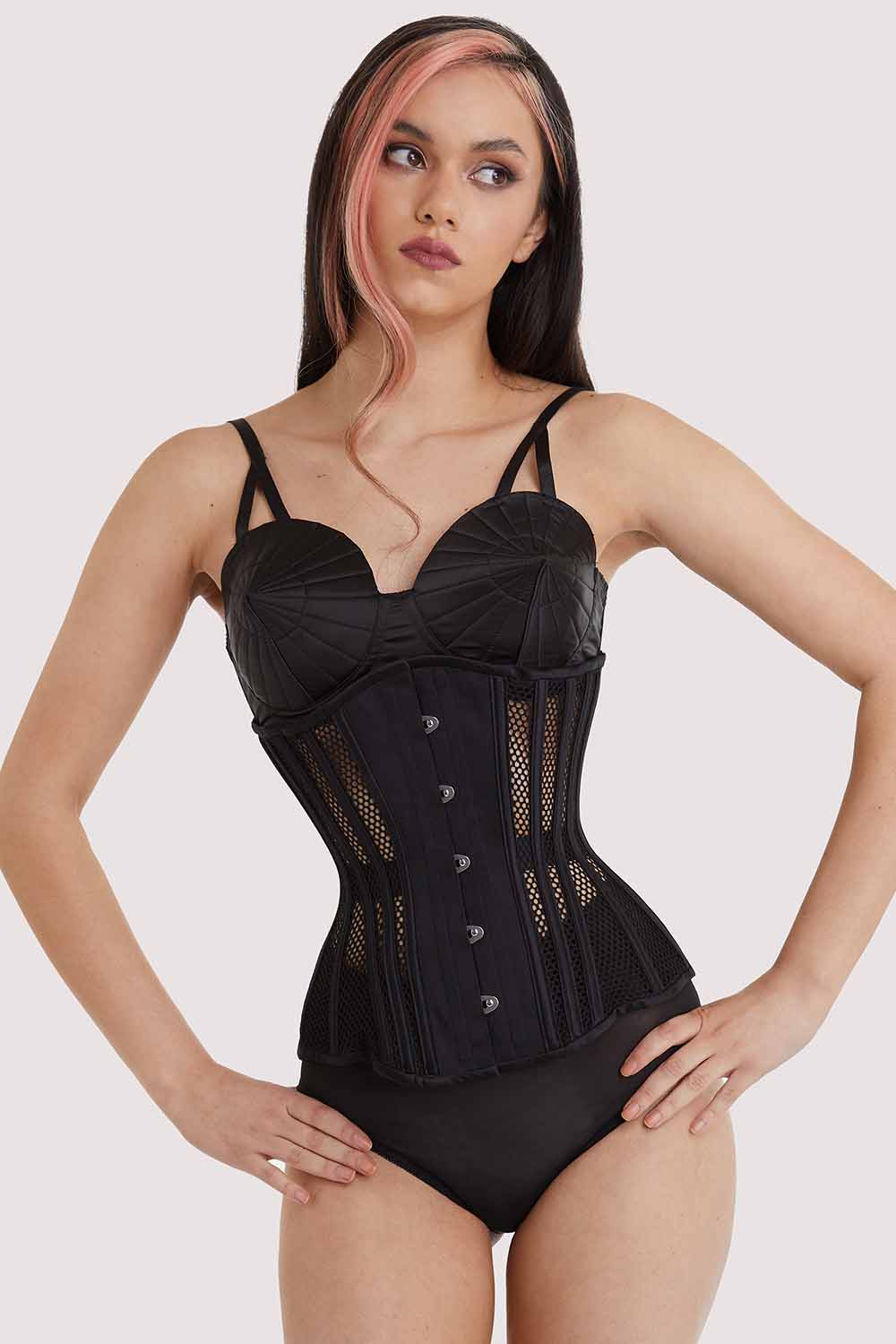 Bettie Page Fishnet Mesh Underbust Corset Corset 20”