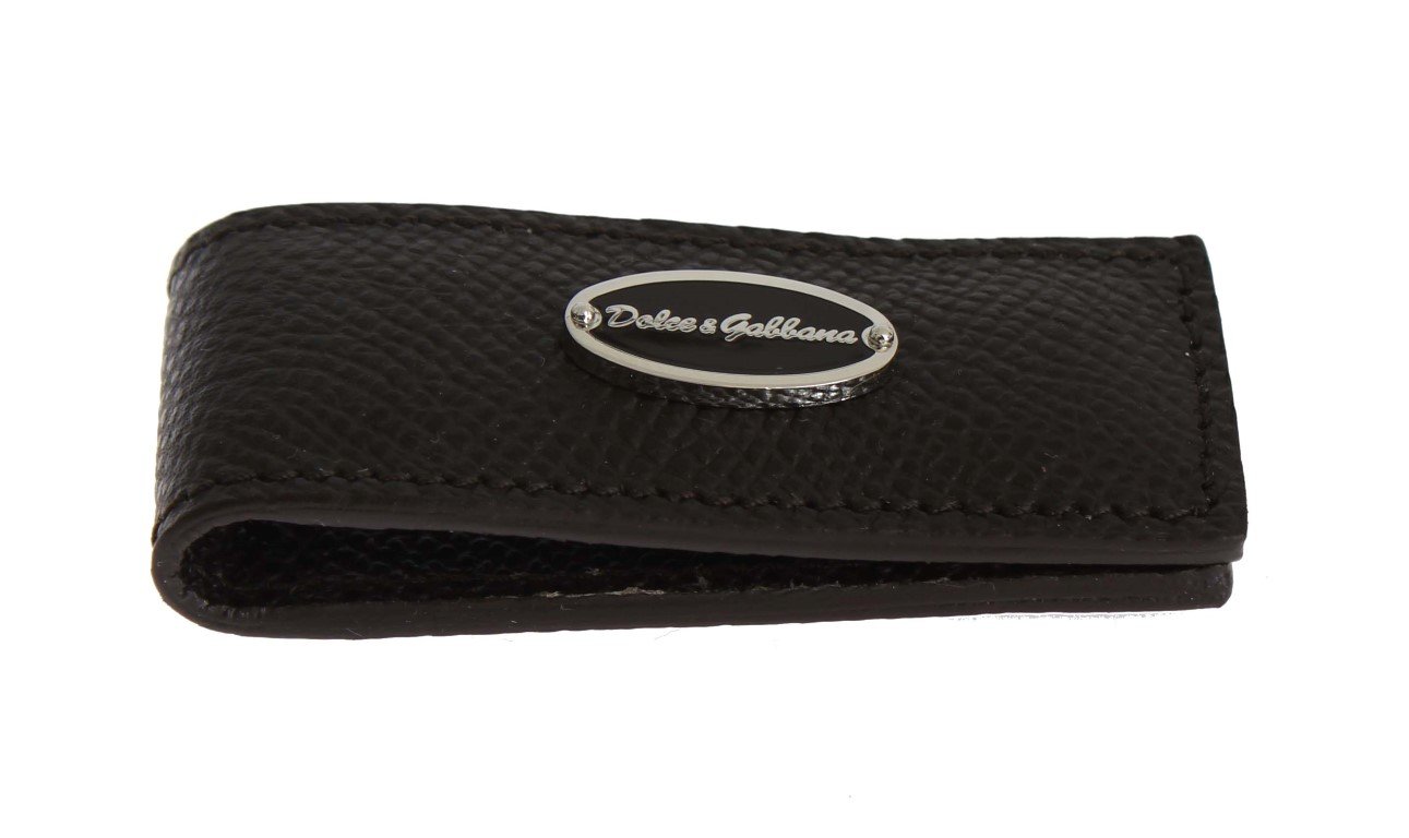 Dolce & Gabbana Men's Leather Magnet Money Clip Brown SIG31660
