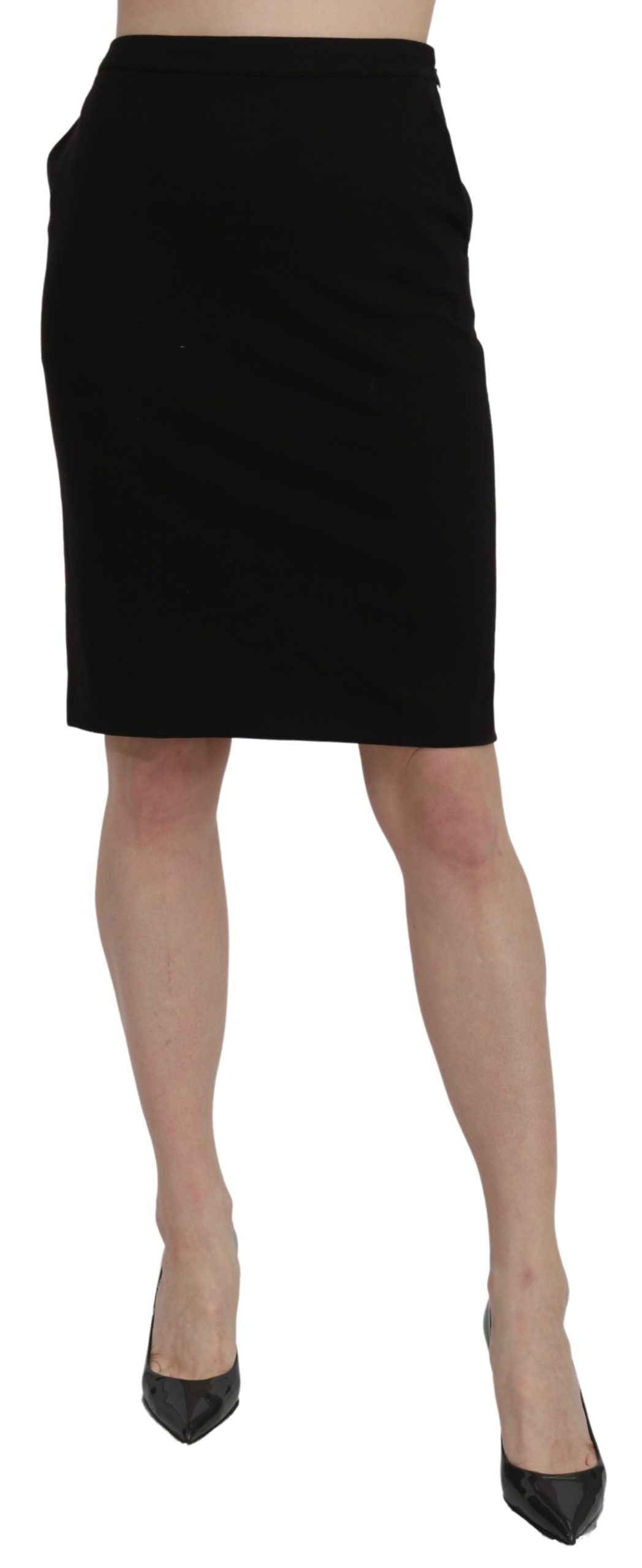 GF Ferre Women's High Waist Pencil Cut Formal Skirt Black SKI1398 - IT40|S