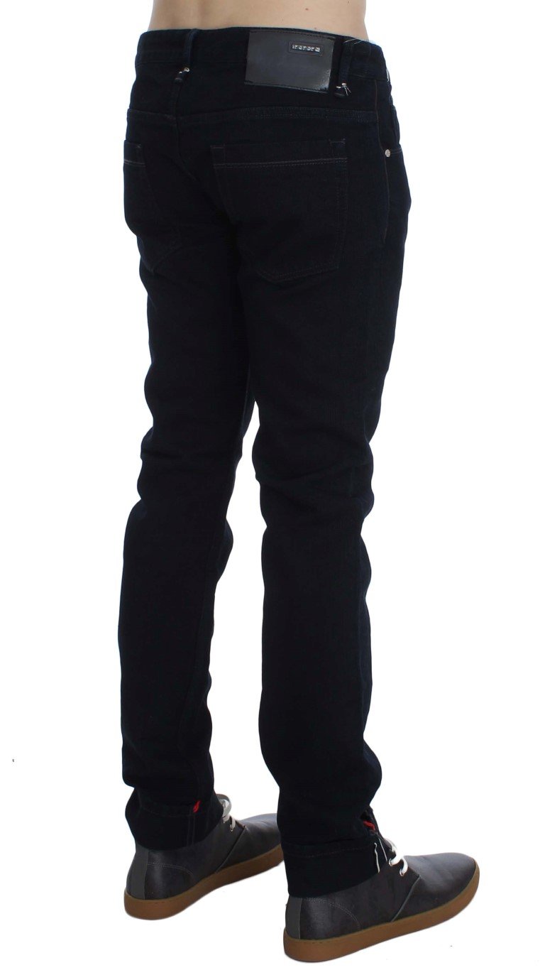 ACHT Men's Corduroy Slim Skinny Fit Jeans Blue SIG30479 - W34