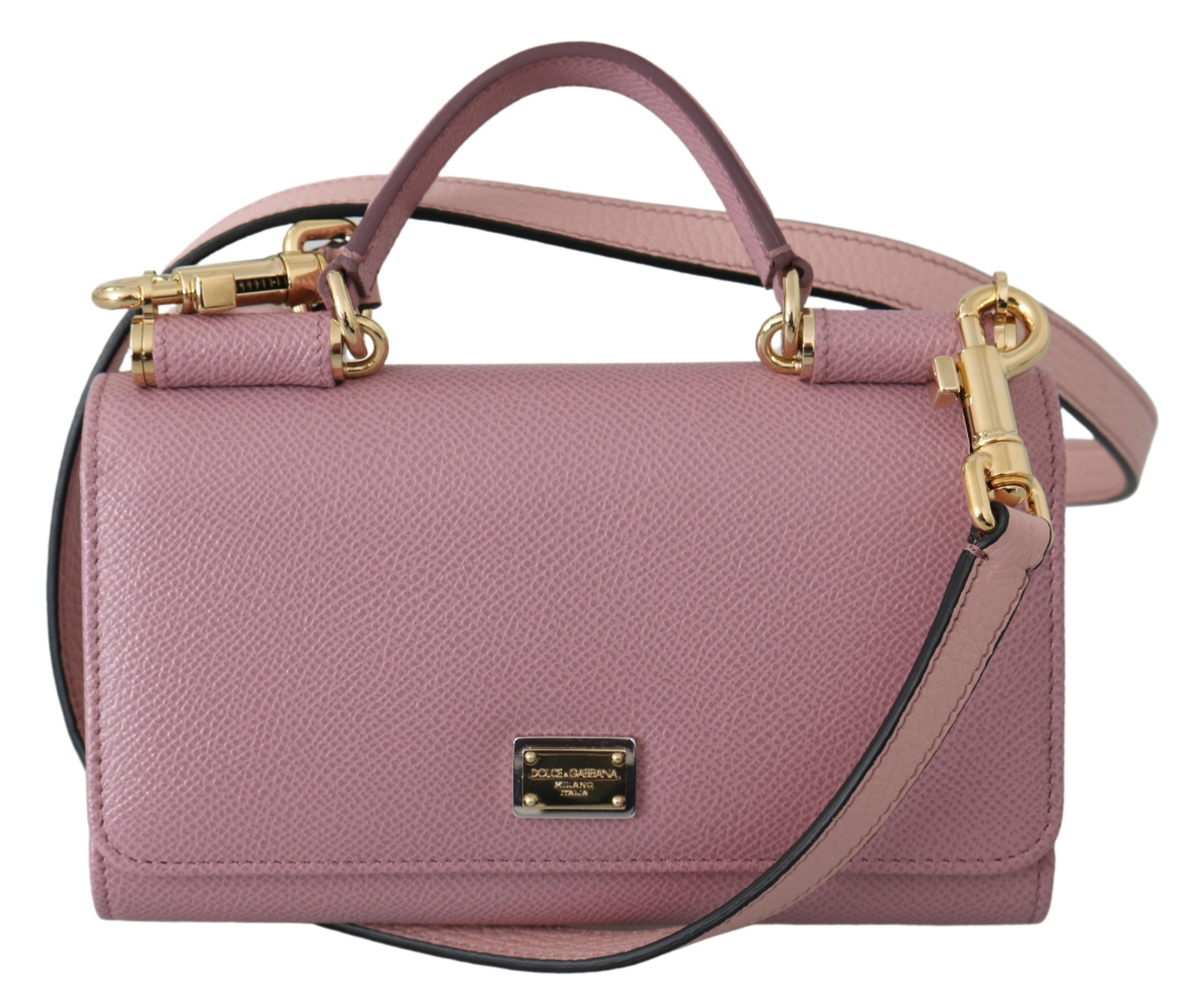 Dolce & Gabbana Women's Dauphine Leather Sicily Crossbody Bag Pink VAS9873