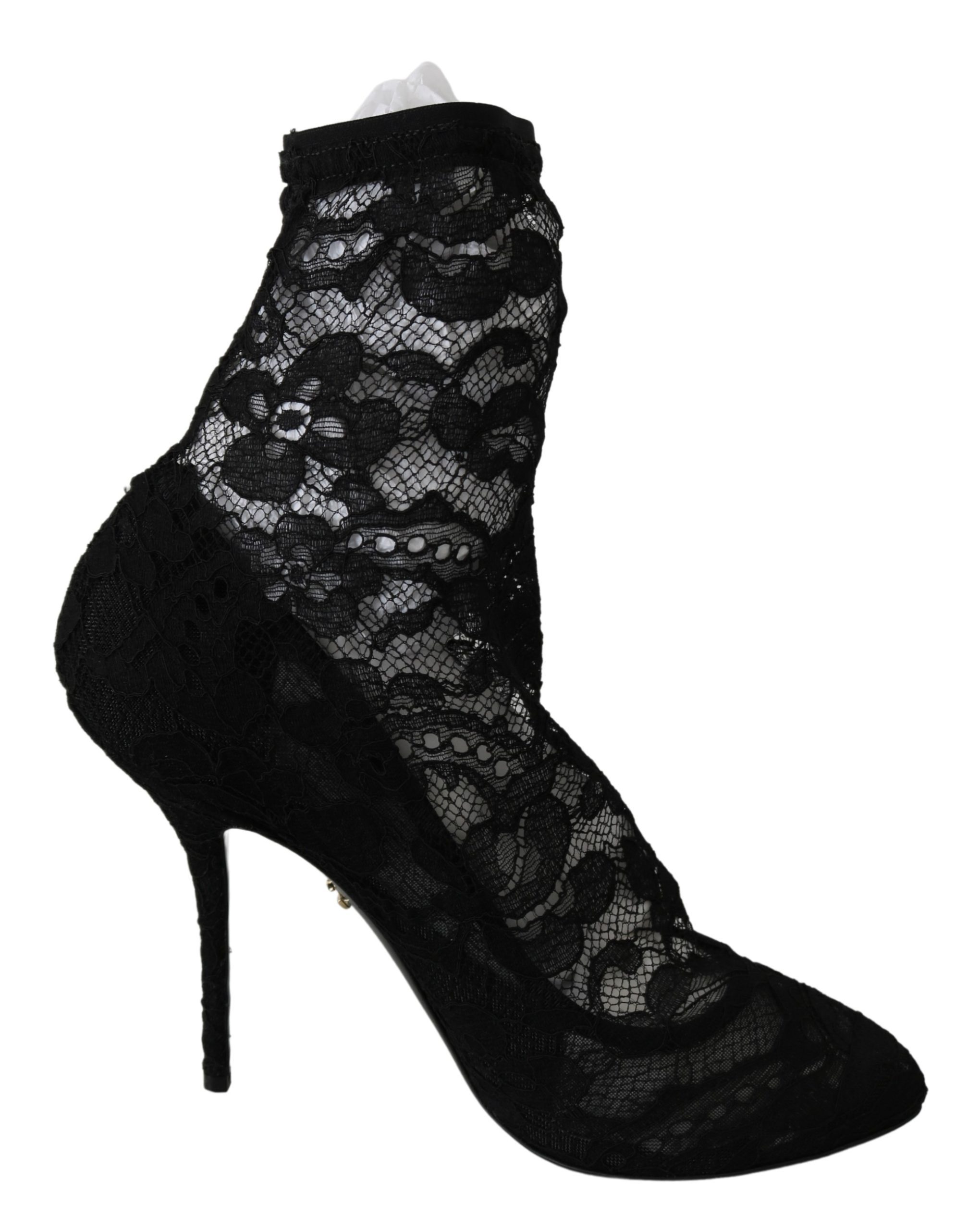 Black Lace Taormina High Heels Pumps - EU41/US10.5