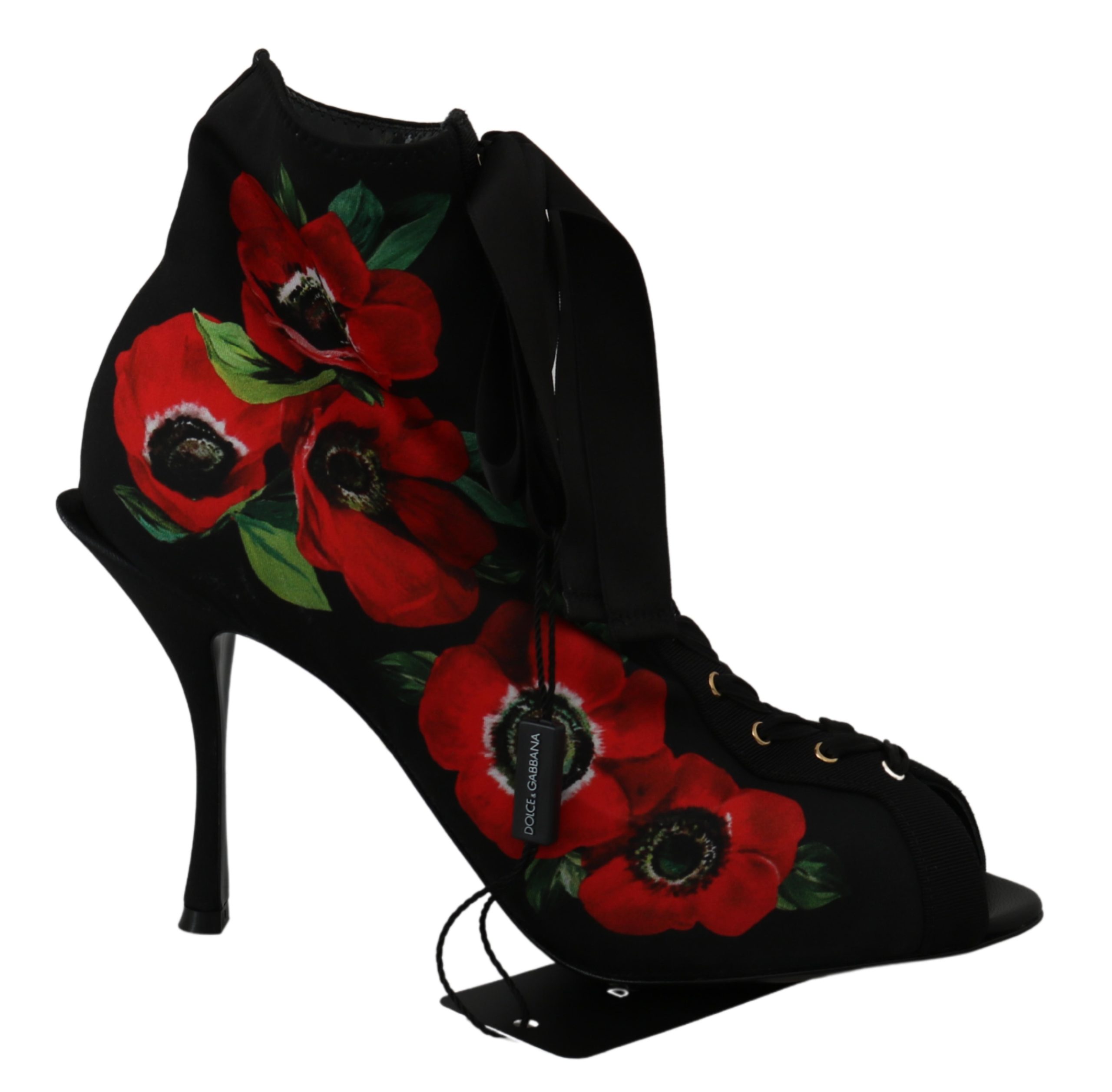 Dolce & Gabbana Women's Roses Ankle Boot Black LA6587 - EU35/US4.5