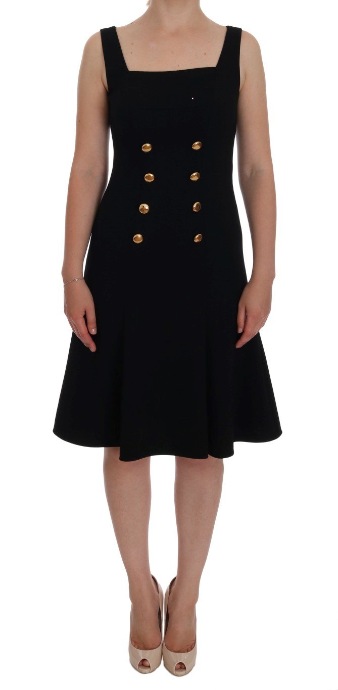 Dolce & Gabbana Women's Wool Stretch A-Line Shift Dress Gold DR1046 - IT40|S