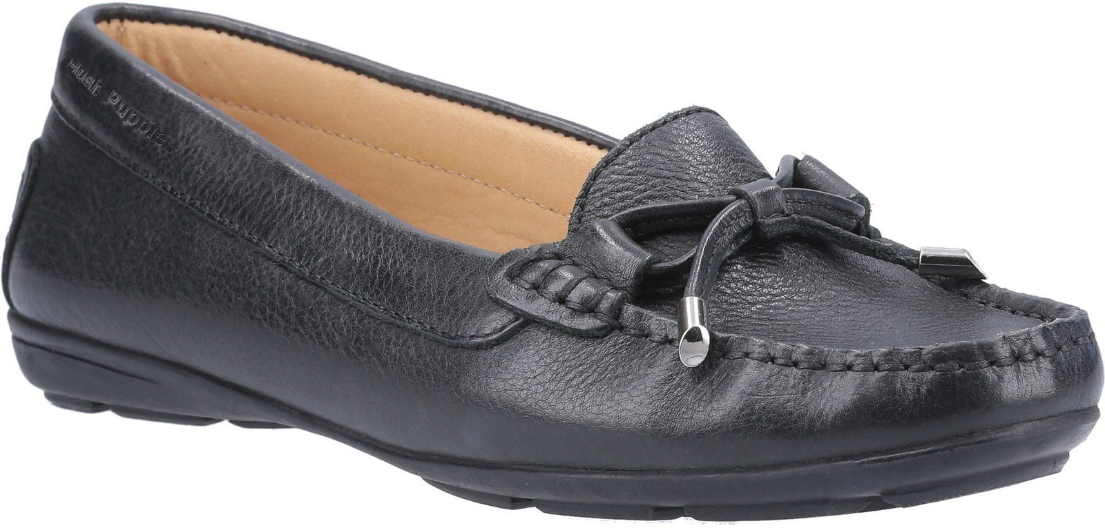 Hush Puppies Women's Maggie Slip On Loafer Shoe Various Colours 28405 - Black 3