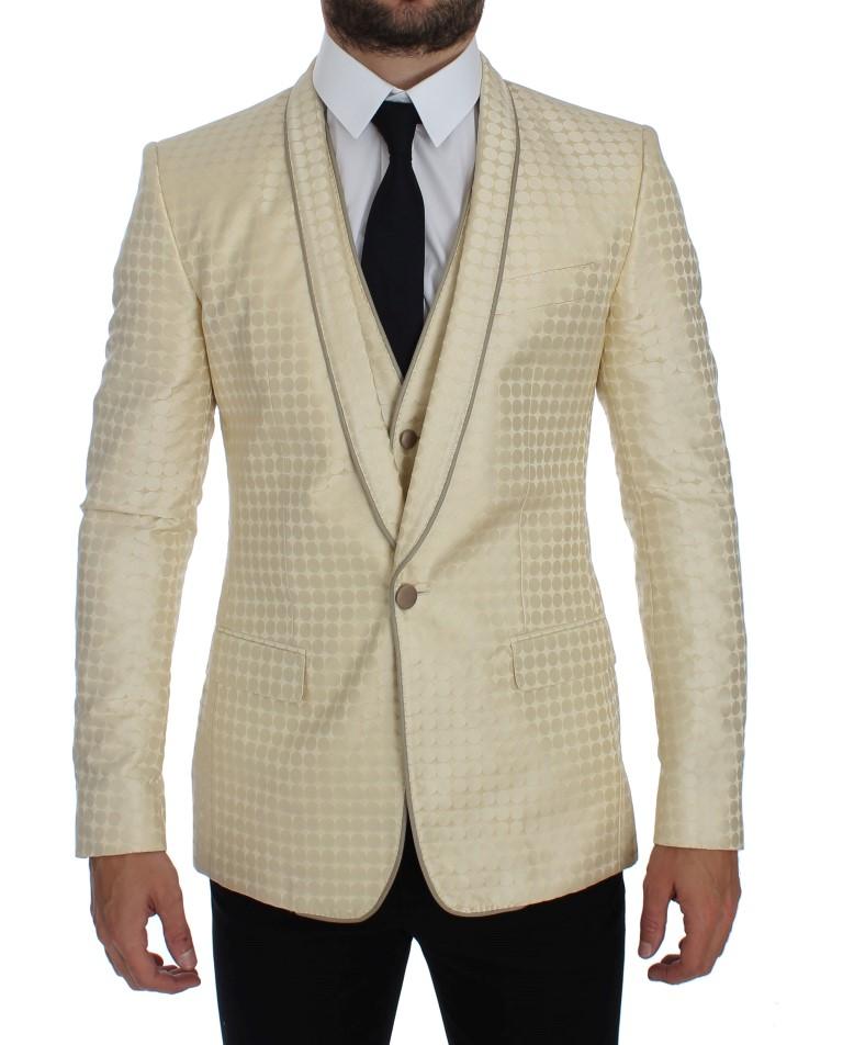 Dolce & Gabbana Women's Polka Dot Silk Piece Blazer Beige GTT10086 - IT44 | XS