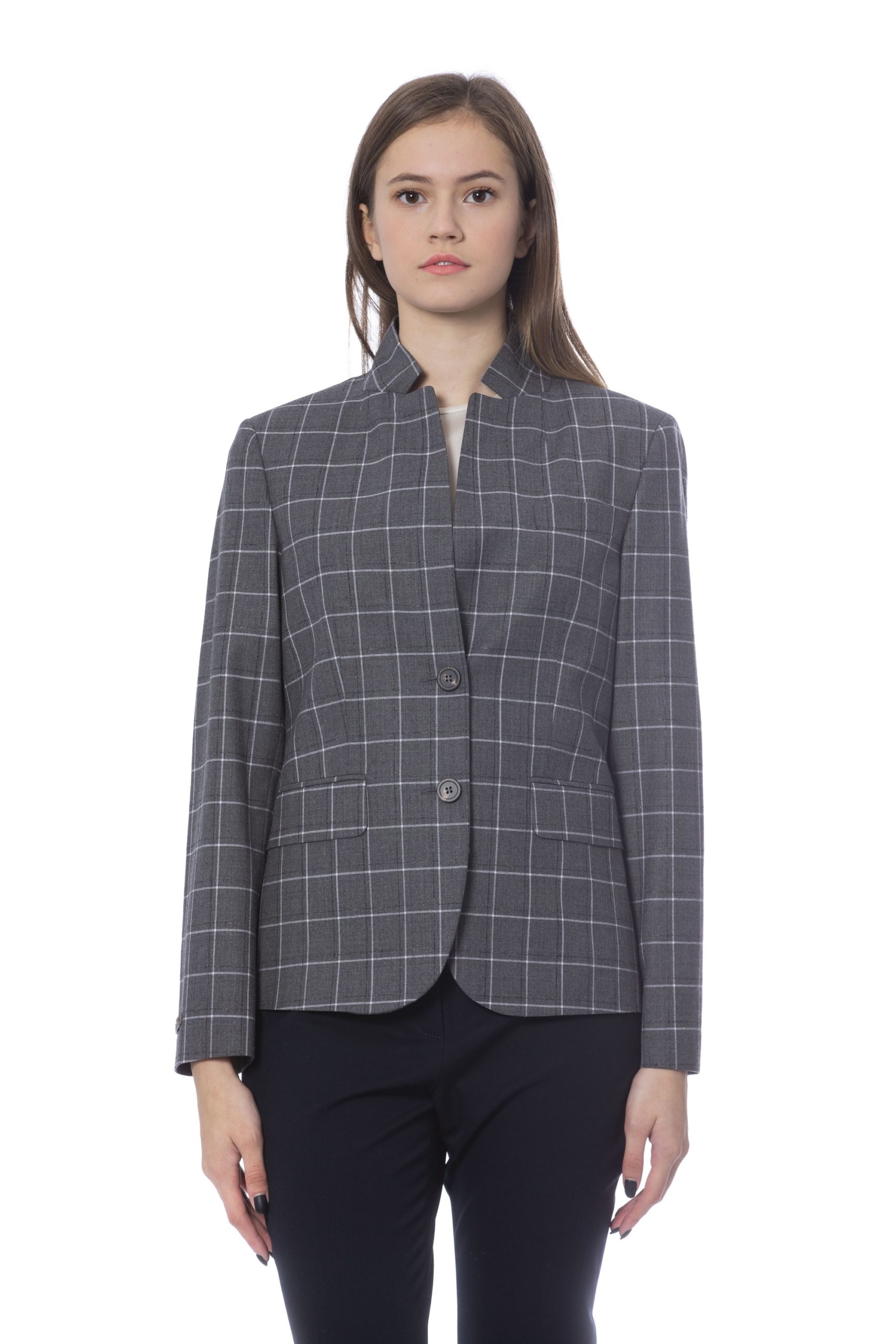 Peserico Women's Jacket Grey PE854256 - IT48 | XL