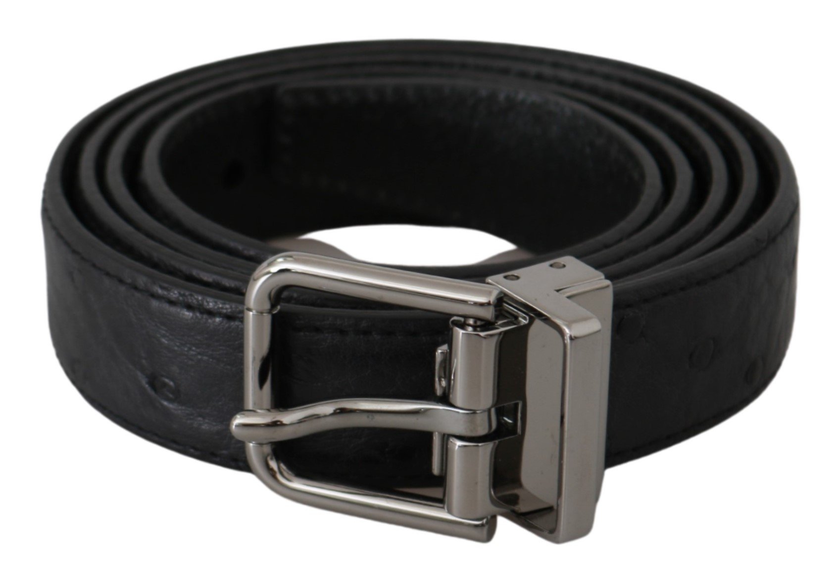 Dolce & Gabbana Men's Exotic Skin Pattern Buckle Belt Black BEL60610 - 100 cm / 40 Inches