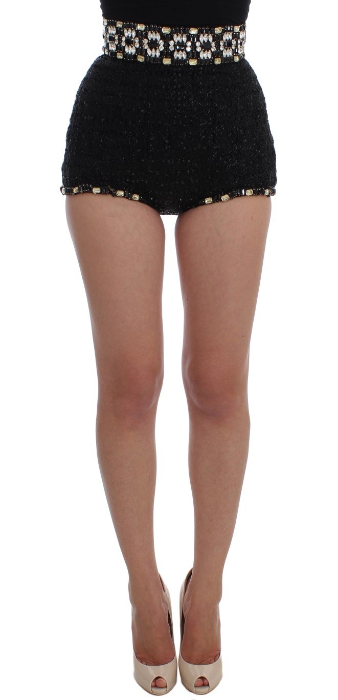 Dolce & Gabbana Women's Crystal Sequined Shorts Black SIG20112-1 - IT40|S