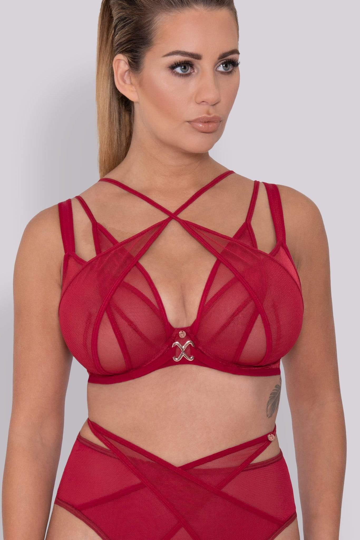 Scantilly Black Magic Plunge Red Bra 32E