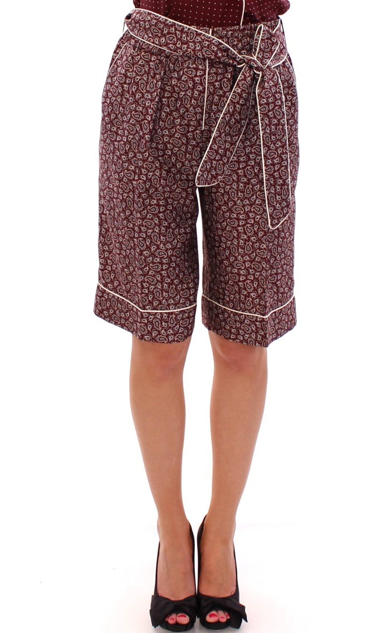 Dolce & Gabbana Women's PAJAMA silk Shorts Red GSS11394 - IT38|XS
