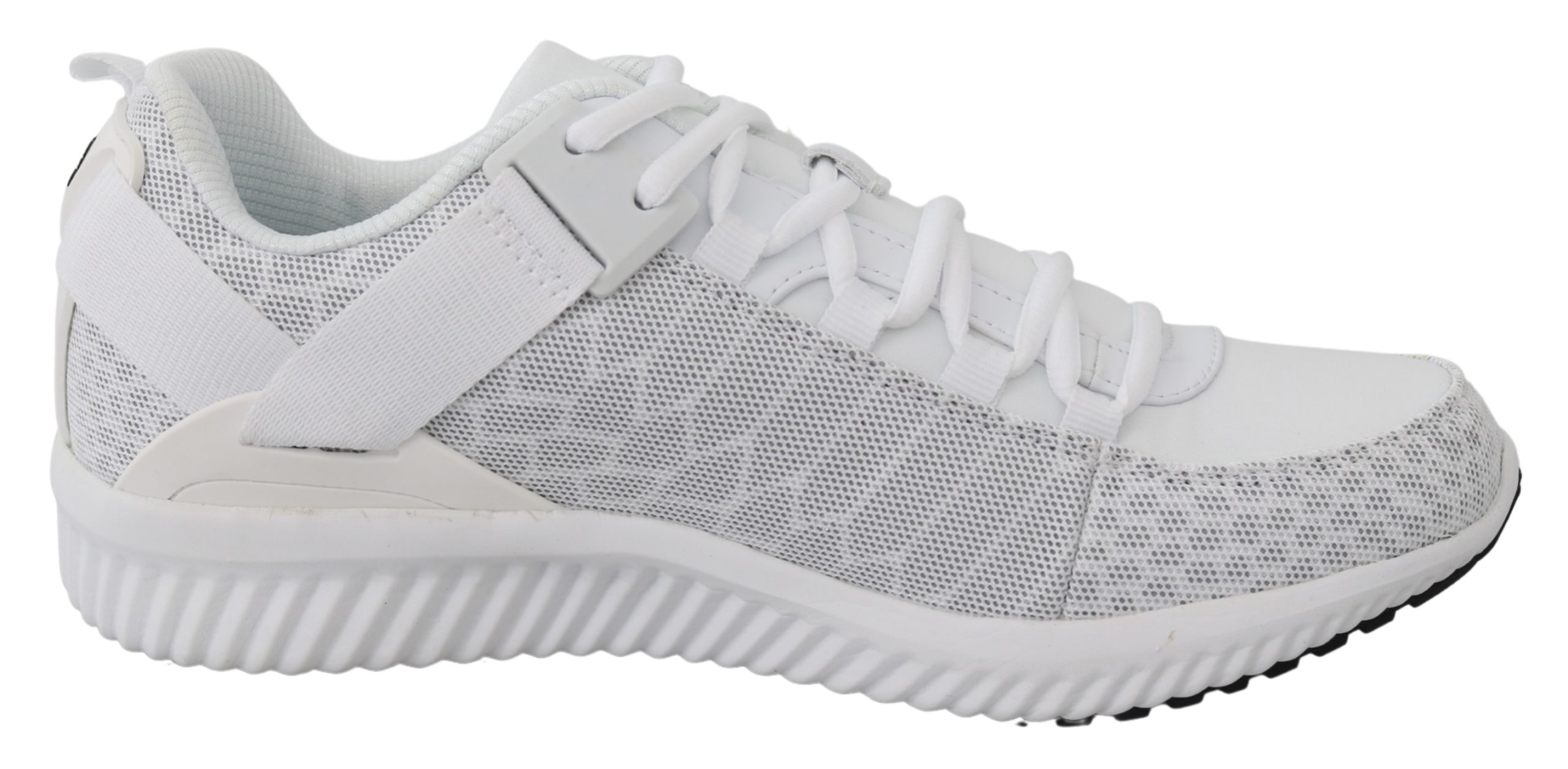 White Polyester Adrian Sneakers Shoes - EU42/US9