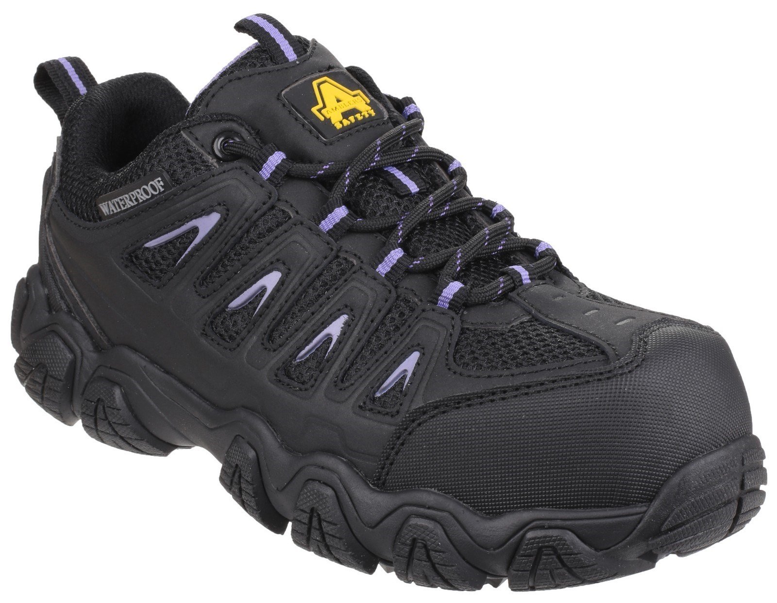 Amblers Women's Safety Waterproof Non-Metal Trainer Black - Black 3