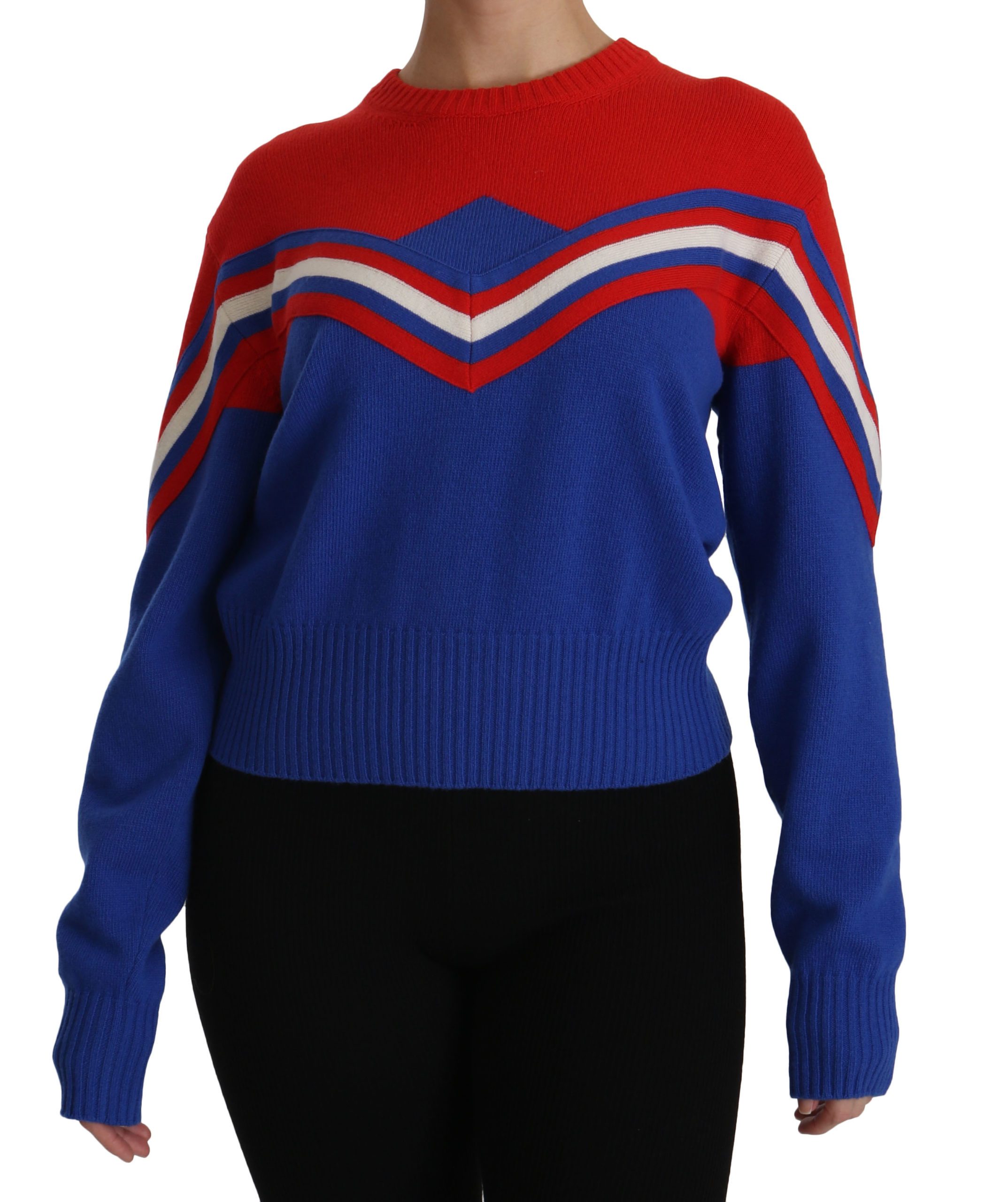 Dolce & Gabbana Women's Crew Neck Pullover Wool Sweater Multicolor TSH4240 - IT40|S