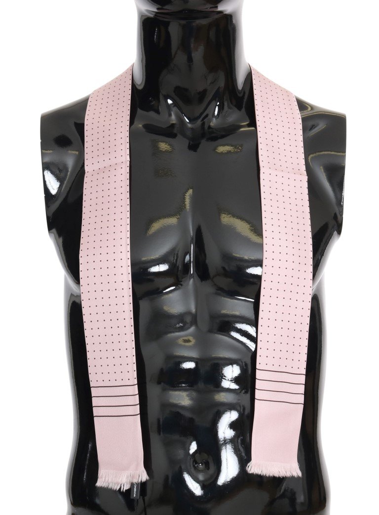 Dolce & Gabbana Men's Polka Dotted Silk Scarf Pink MS1904