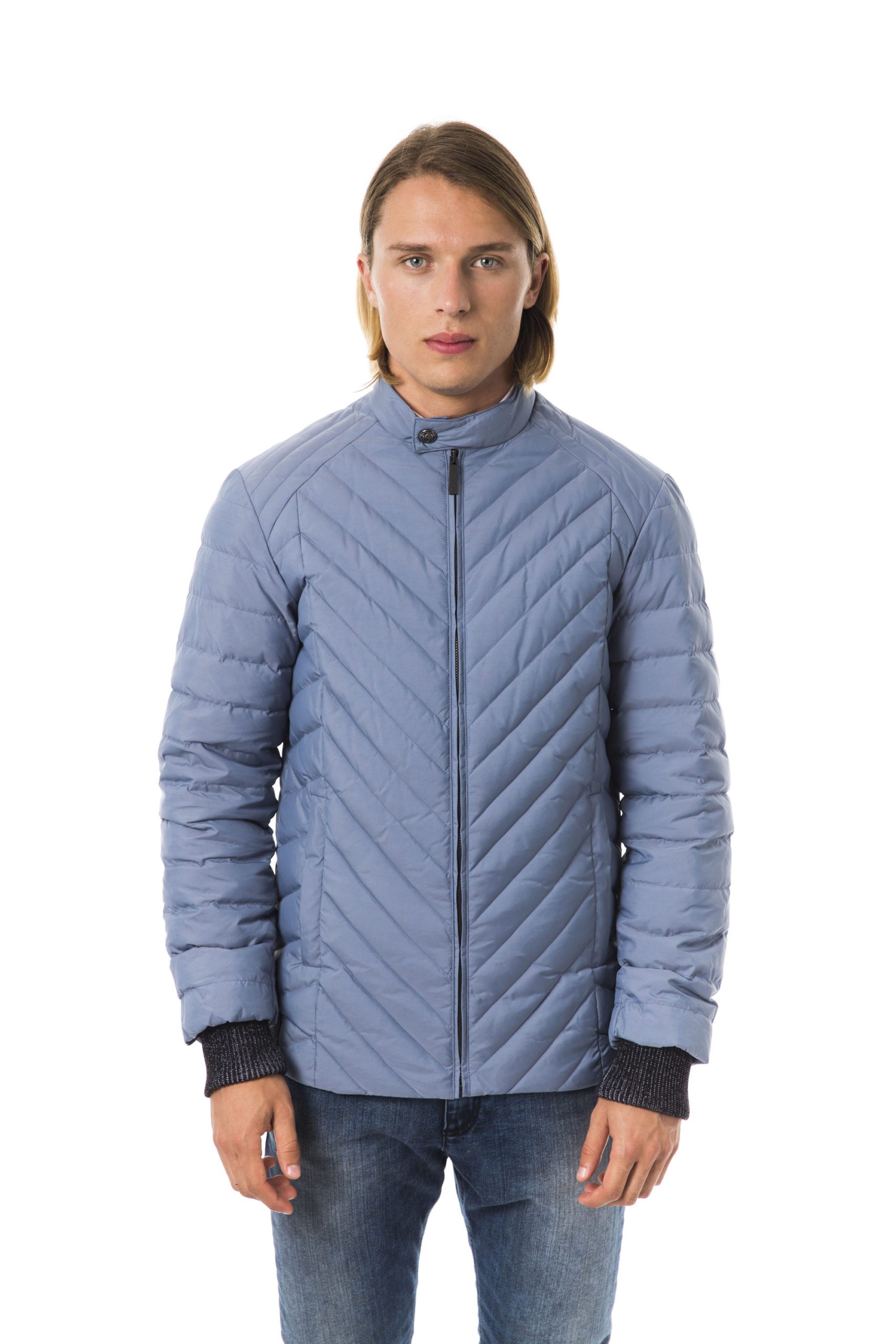 BYBLOS Men's Titanium Jacket Blue BY824716 - IT48 | M