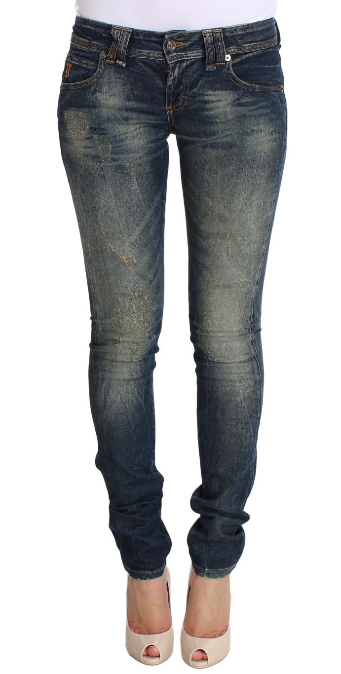 John Galliano Women's Skinny Low Cotton Stretch Jeans Blue SIG30286 - W25
