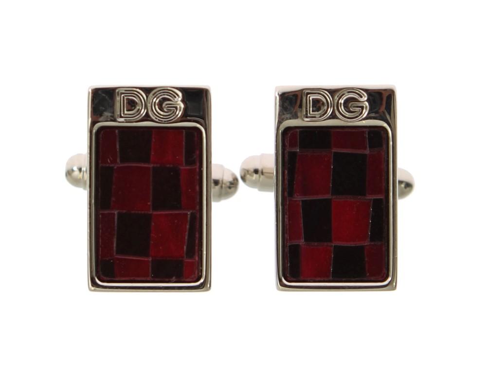 Dolce & Gabbana Men's Brass Stone Cufflinks Silver SIG31512