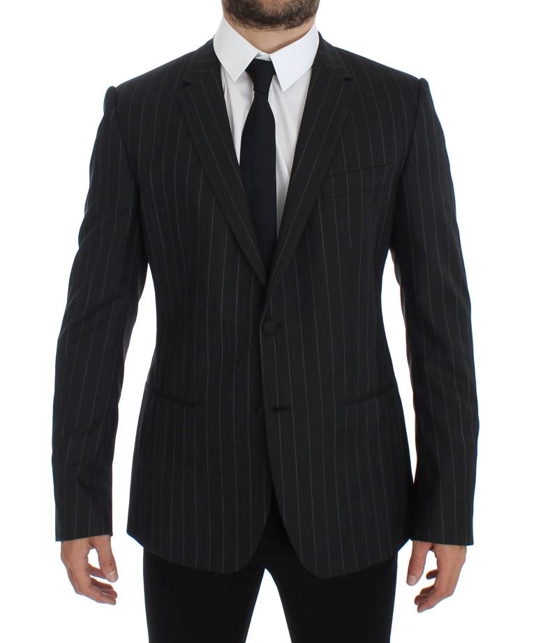 Dolce & Gabbana Men's Striped Slim Fit Wool Blazer Gray GTT10078 - IT50 | L