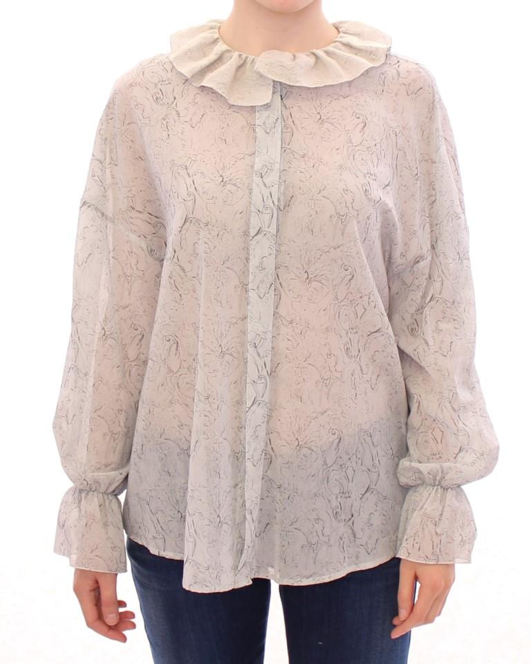 Blue Cotton Blouse Tunic - IT36|XXS
